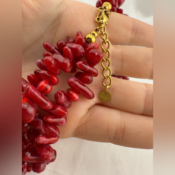 New Bohostyle Red Coral Necklace - Picture 9 of 9